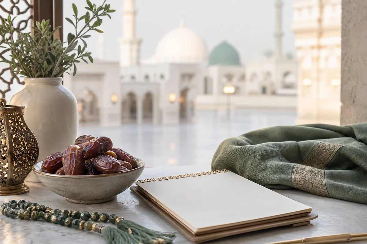 Madinah travel and pilgrimage illustration