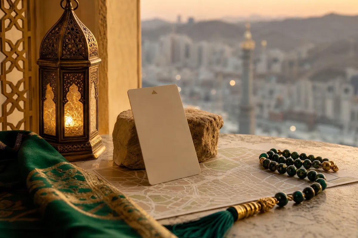 Makkah pilgrimage travel illustration